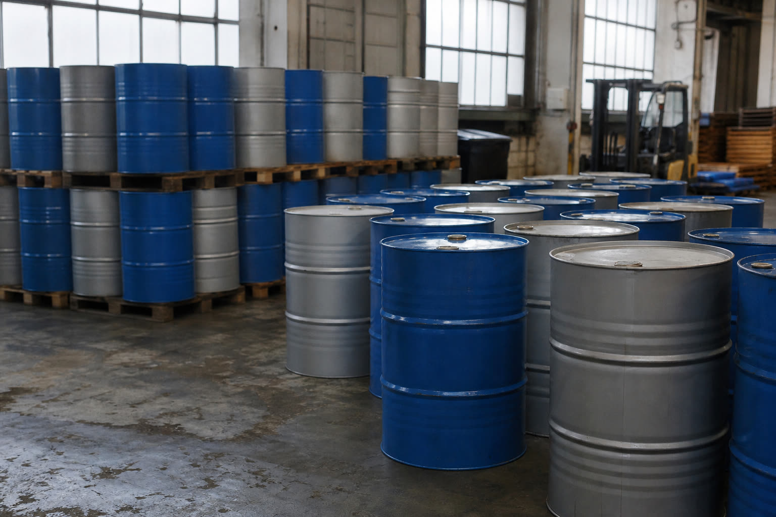200 litre barrels ready for despatch